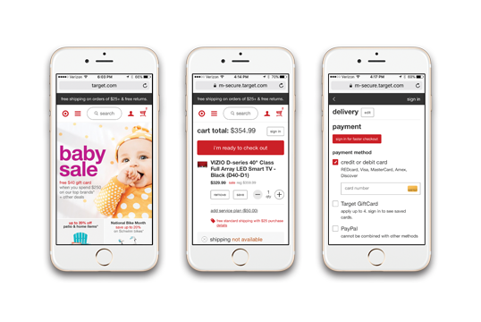 Target Mobile Designs Cart and Checkout